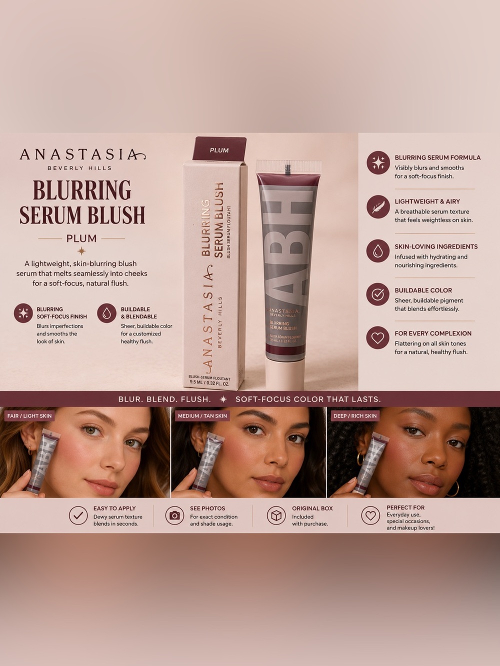 Anastasia Beverly Hills Blurring Serum Blush - Plum Tint